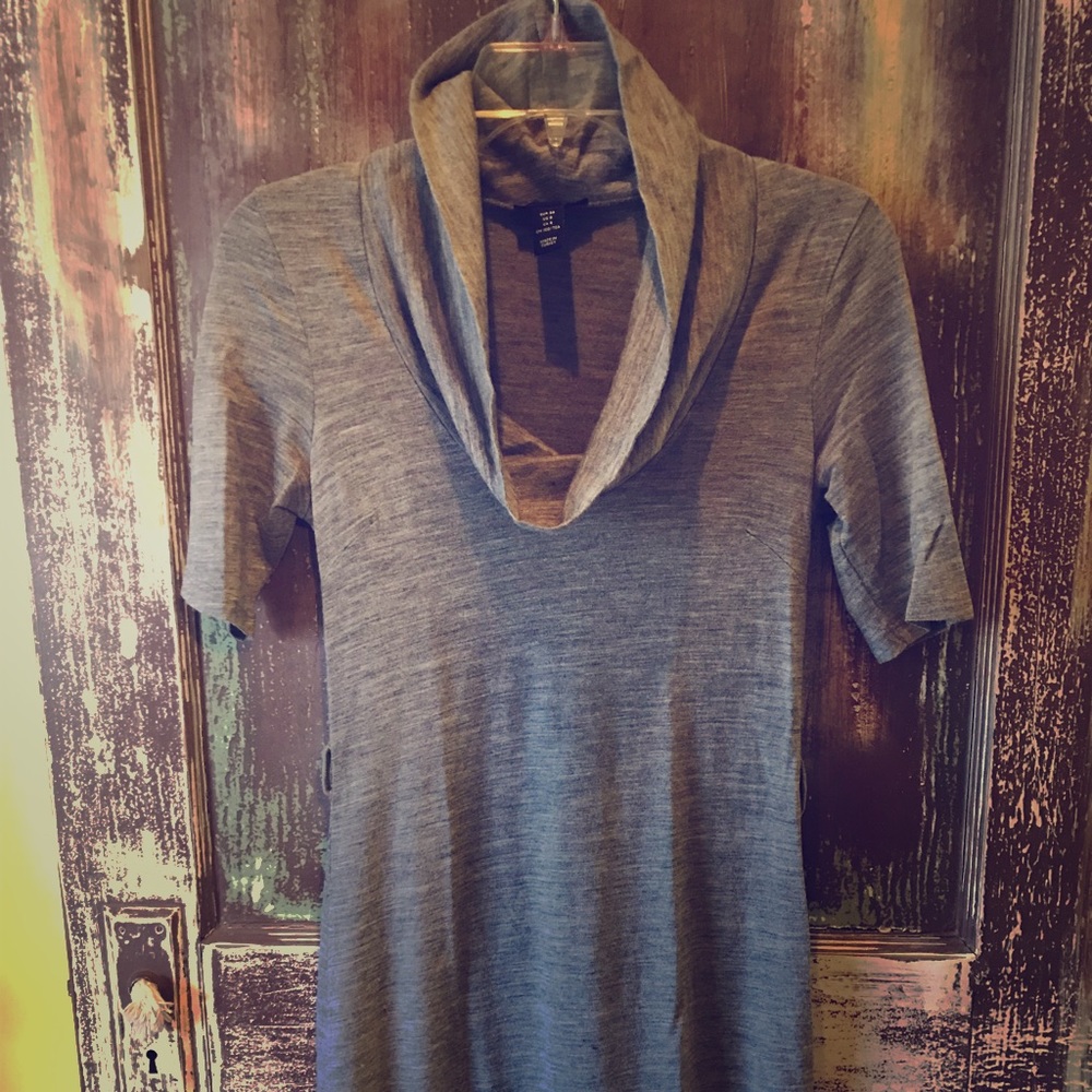 H&M Divided Black Gray Tunic Sweater Dress Turtle